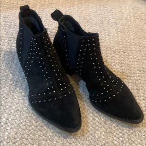 Beautiful studded black suede booties 6